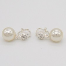 Clip On Earrings Pearl Crystal