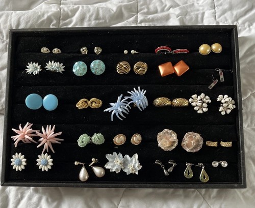 Vintage retro earrings clip - vintage,