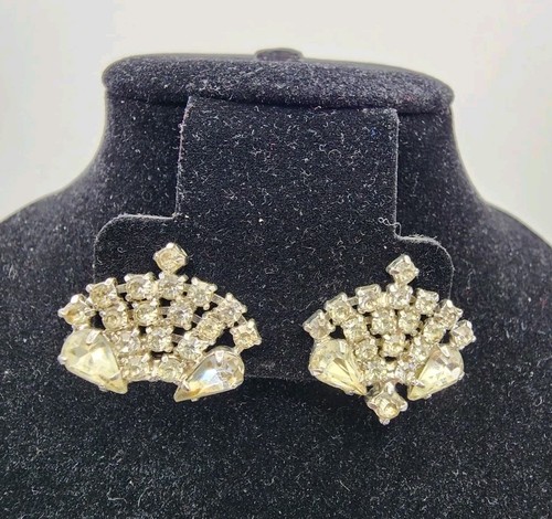 Vintage 1950s clear rhinestone - 1950s,