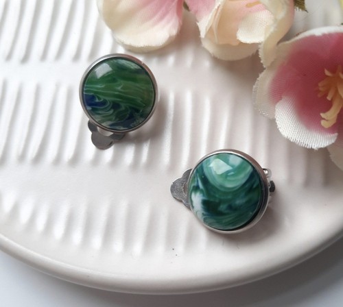 Handmade green blue resin - blue,