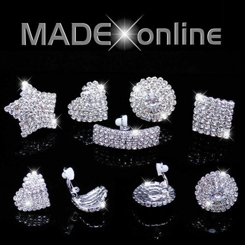 Clip earrings sparkly - clip, on