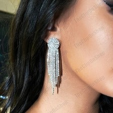 CLIP ON silver rhinestone