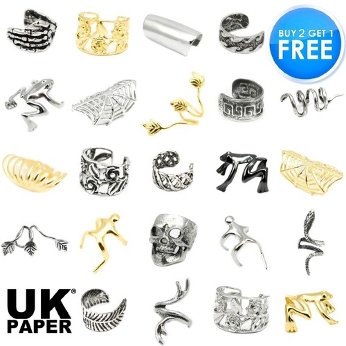Ear cuff clip gold sterling - cuff,