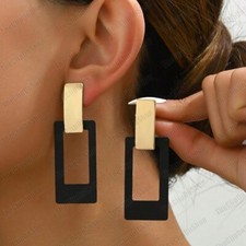 CLIP ON non-pierced BLACK GOLD