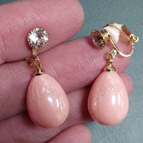 3cm clip dropper earrings - 3cm,