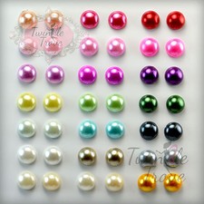 12mm Faux Half Pearl Stud or