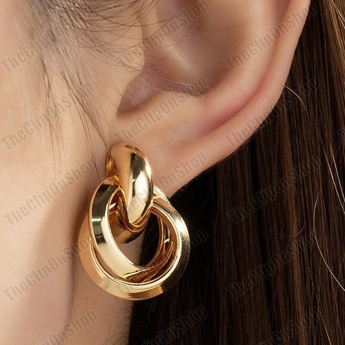 Clip retro 3cm gold tone - retro,
